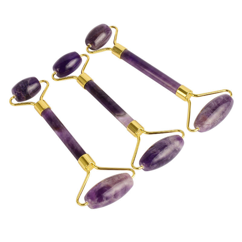 100% natuurlijke kristallen gezichtsrollen met kwarts Gua Sha Jade rollers voor huidverzorgingsmiddelen