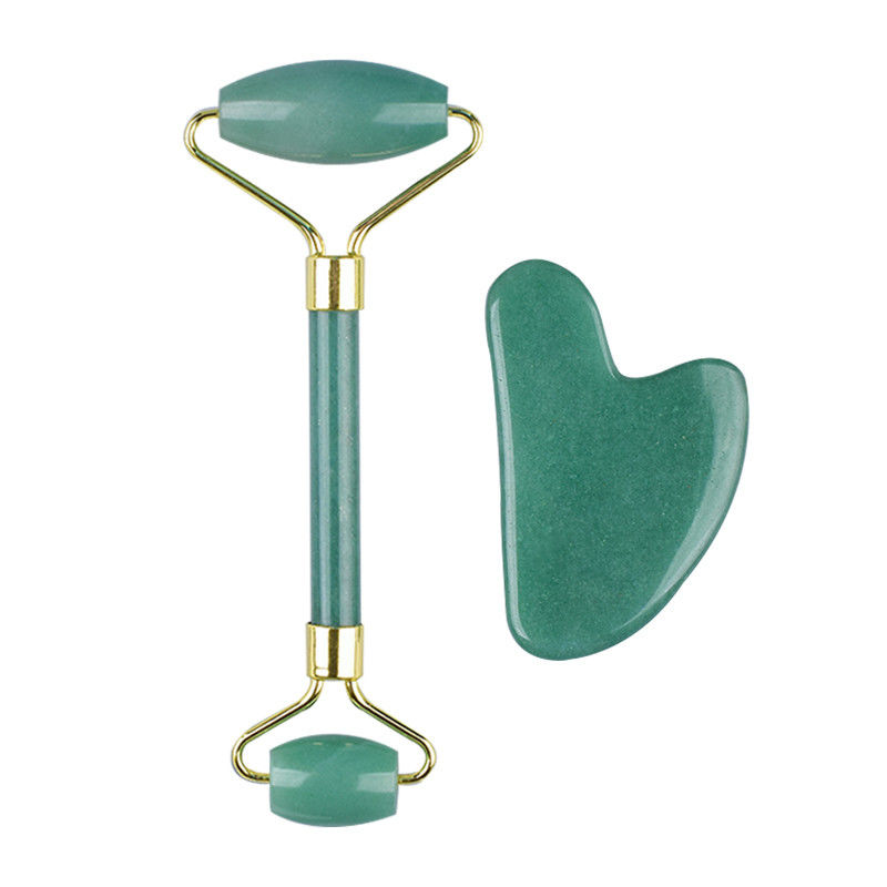 100% natuurlijke kristallen gezichtsrollen met kwarts Gua Sha Jade rollers voor huidverzorgingsmiddelen