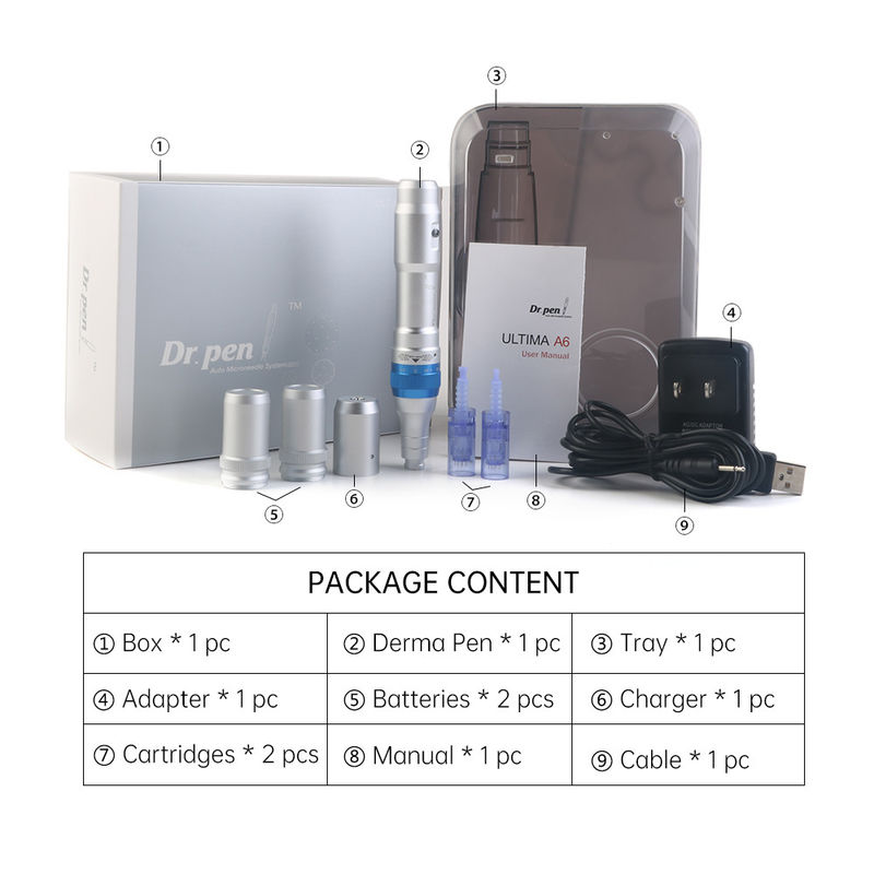 Dr Pen Powerful Ultima A6 Microneedle Dermapen Meso Oplaadbaar met draadloze en bedrade stroomtoevoer