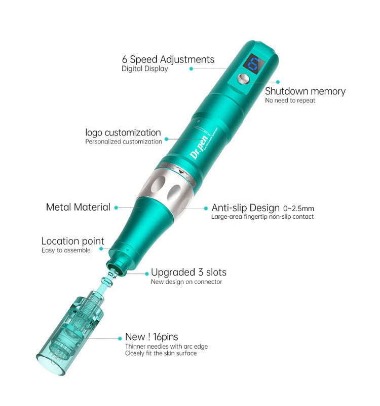 Dr pen A6S Draadloos / Draadloos 2 in 1 Elektrisch microneedlingapparaat voor schoonheid persoonlijke verzorging