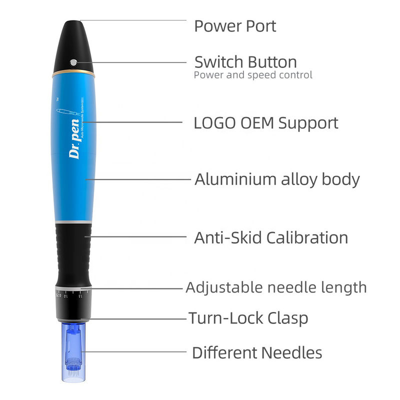 400mAh batterij Dr pen A1W Multifunctionele elektrische gezichtsvochtig Micro-naald draadloze huidpen