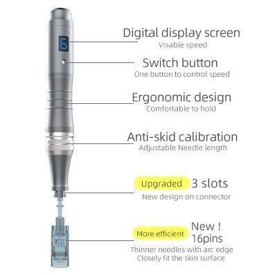 Dr Pen M8 Derma Pen met digitaal display en 6 snelheden Het ultieme microneedling gereedschap
