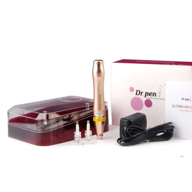 Plastic en chirurgisch stalen naaldmateriaal Het geheim van het succes van M5-C Gold Dermapen