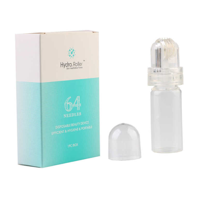 CE goedgekeurd 64 Gold Tips Hydra Microneedle Titanium Derma Roller voor hyaluronzuur