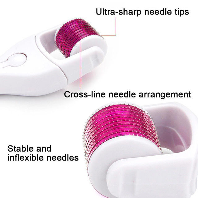 Roestvrij staal/titanium microneedle dermaroller 0,2-3,0 mm voor huidverjonging